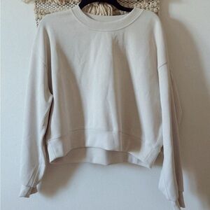 Lululemon Softstreme Perfectly Oversized Crop Crew Tan Neutral Pullover 6